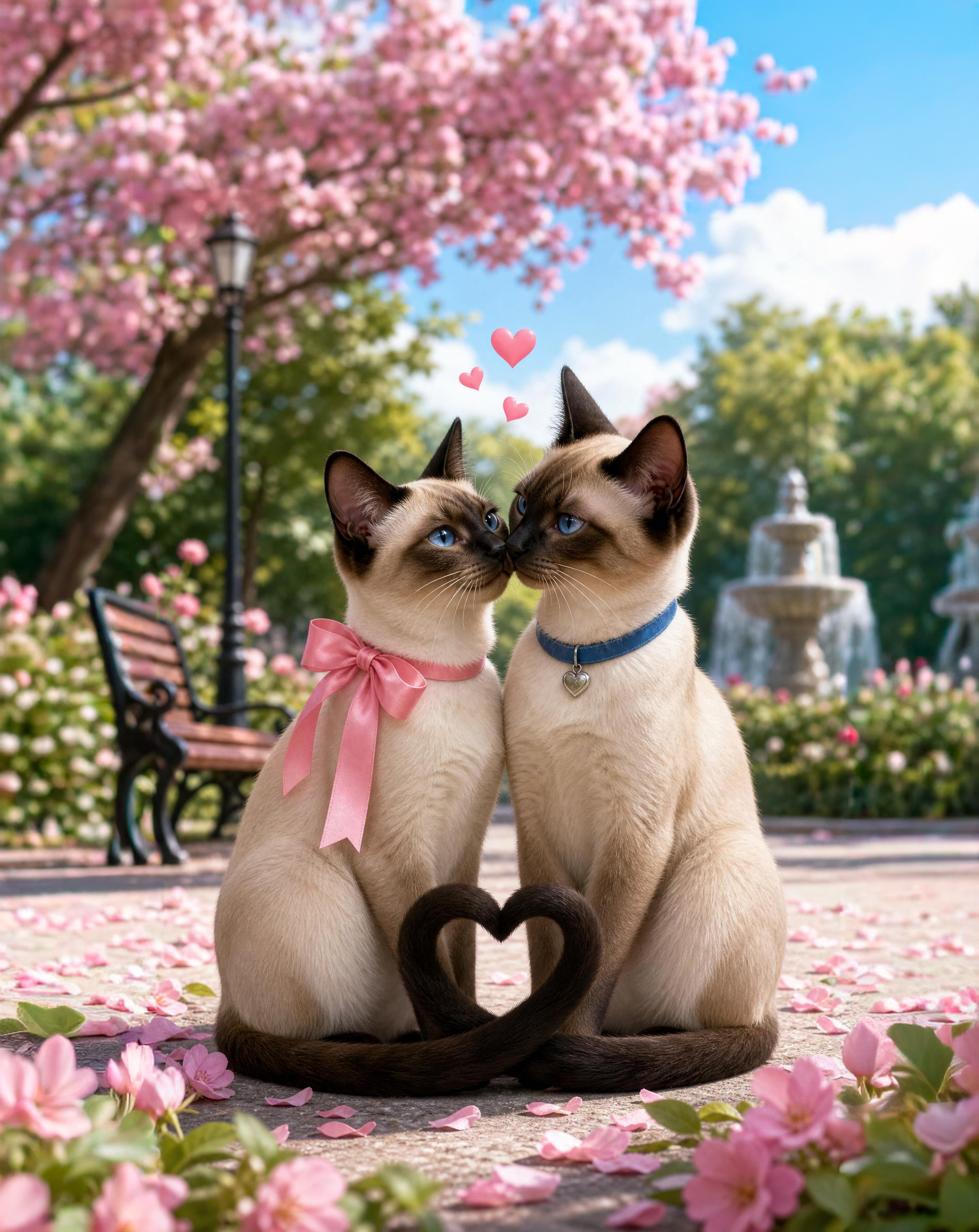 Siamese cats in love